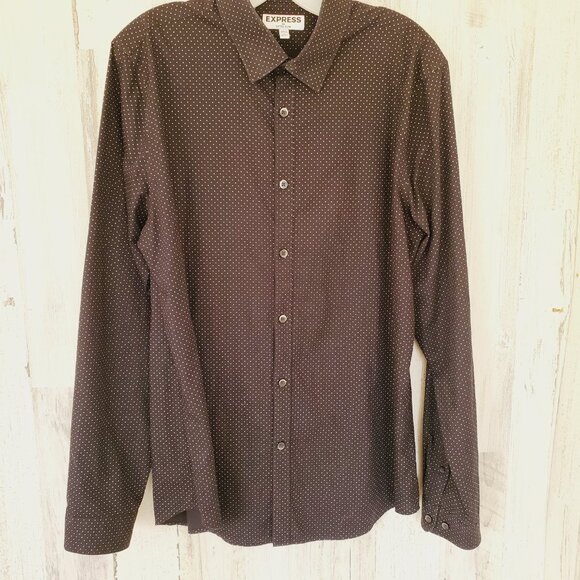 EXPRESS MENS EXTRA SLIM CASUAL BUTTON DOWN SHIRT - Picture 3 of 4